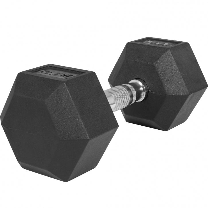 Hexagon-hantel 2,5-25kg, kummkattega malm (kiirtarne)