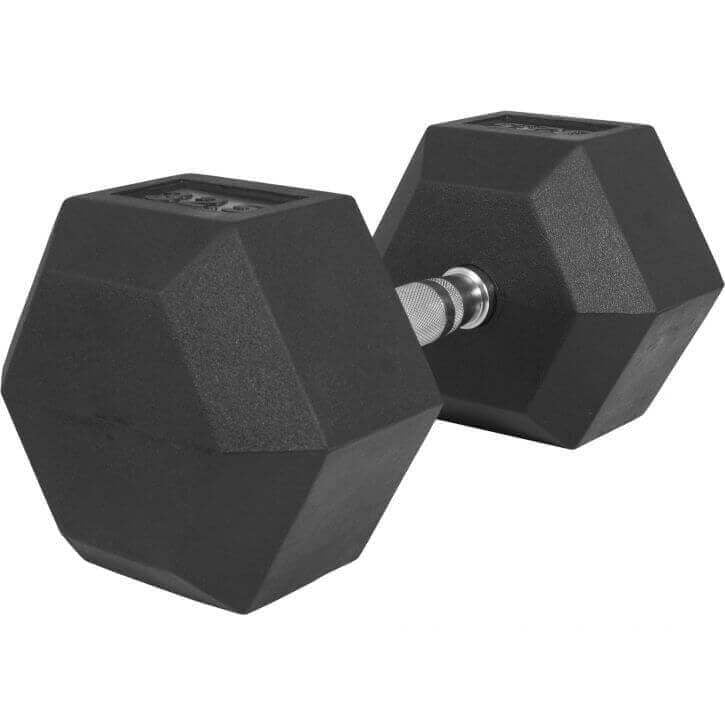 Hexagon-hantel 2,5-25kg, kummkattega malm (kiirtarne)