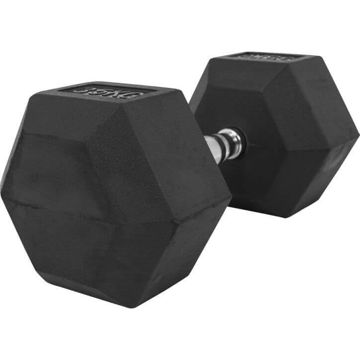 Hexagon-hantel 2,5-25kg, kummkattega malm (kiirtarne)