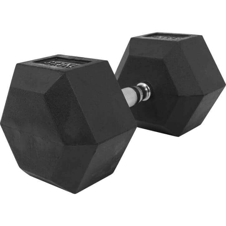 Hexagon-hantel 2,5-25kg, kummkattega malm (kiirtarne)