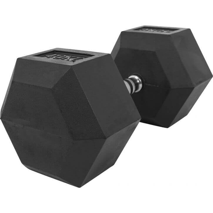 Hexagon-hantel 2,5-25kg, kummkattega malm (kiirtarne)