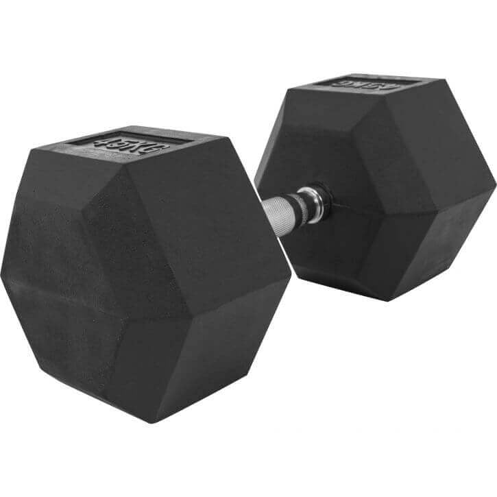 Hexagon-hantel 2,5-25kg, kummkattega malm (kiirtarne)