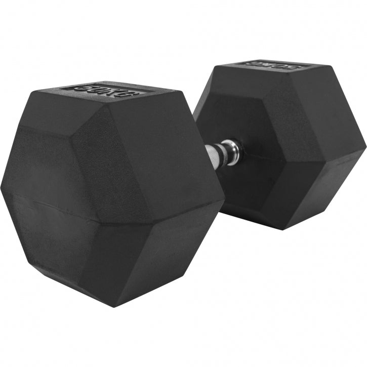 Hexagon-hantel 2,5-25kg, kummkattega malm (kiirtarne)