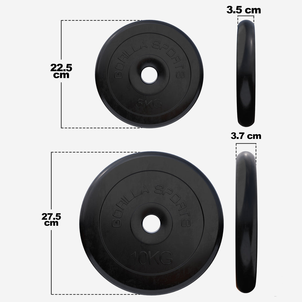 Kummikettad 2 x 5 kg + 2 x 10 kg, 30 mm