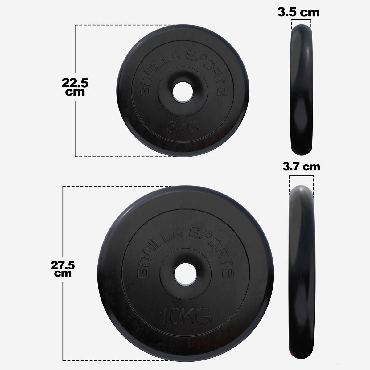 Kummikettad 2 x 5 kg + 2 x 10 kg, 30 mm