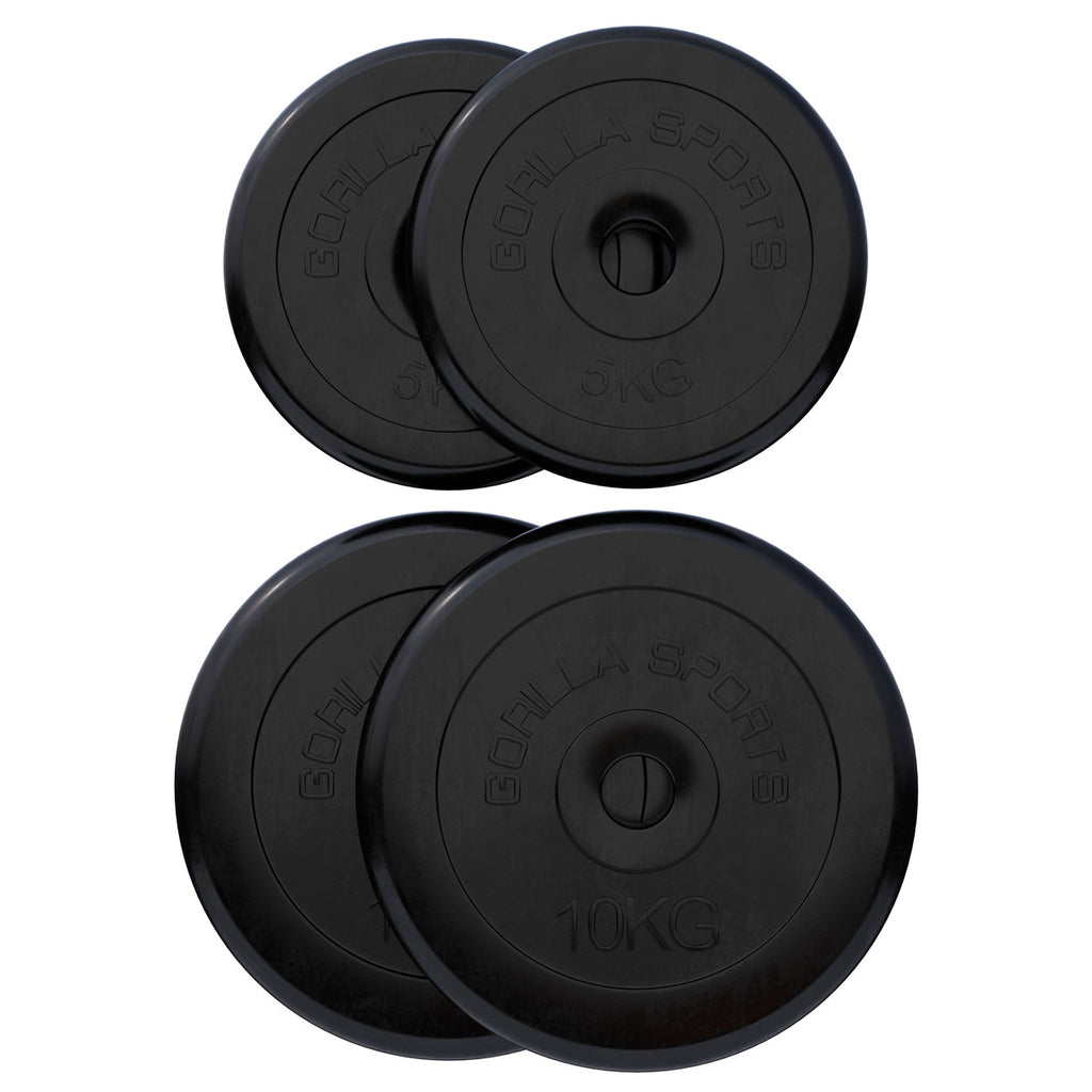 Kummikettad 2 x 5 kg + 2 x 10 kg, 30 mm