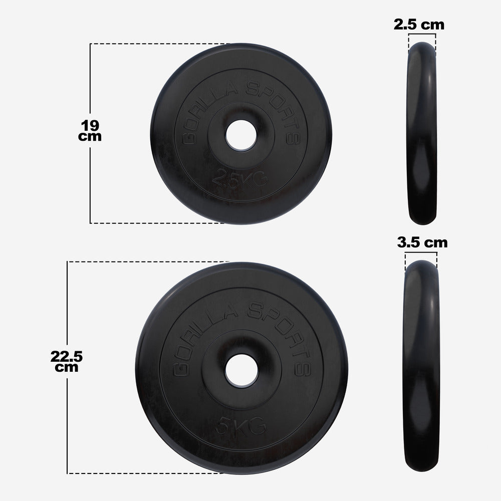 Kummikettad 30 mm, 4 x 2,5 kg + 4 x 5 kg