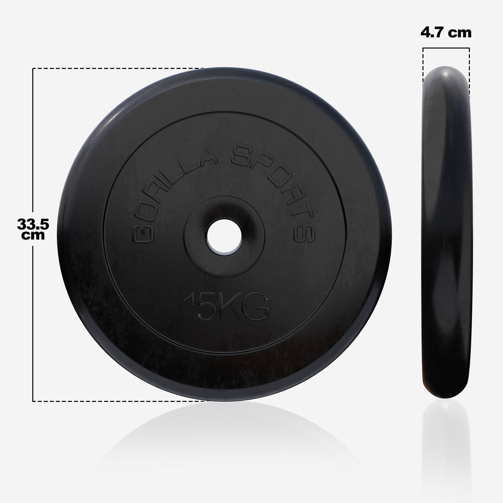 Kummikattega raskuskettad 2 x 15 kg 30 mm