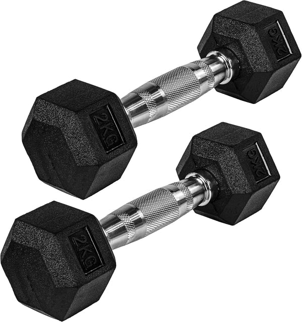Hexagon-hantlipaar 4–60 kg kummkattega