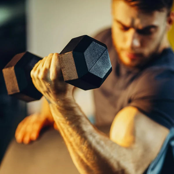 Hexagon-hantlipaar 4–60 kg kummkattega