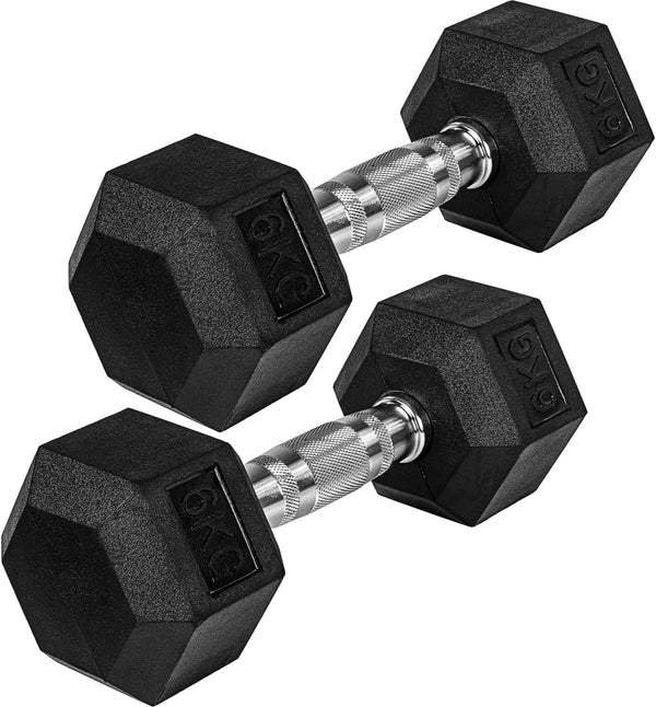 Hexagon-hantlipaar 4–60 kg kummkattega