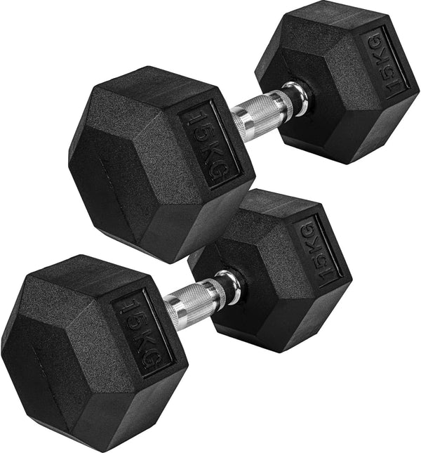 Hexagon-hantlipaar 4–60 kg kummkattega
