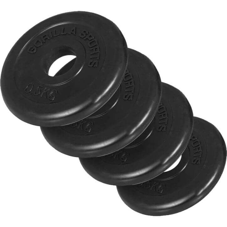 Kummikattega raskuskettad 4 x 0,5 kg, 30 mm