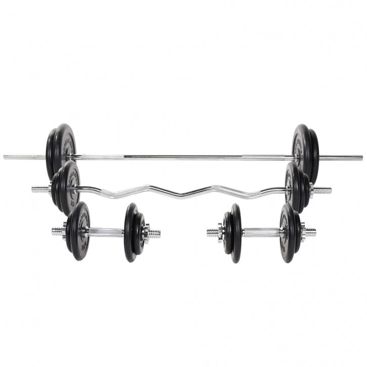 Kummist kangikomplekt 108 kg sirge ja EZ-kangiga