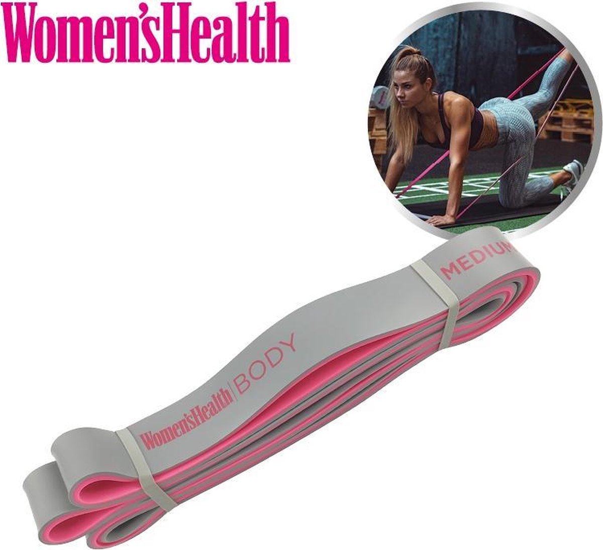 Women's Health BODY vastuskuminauha, pinkki/harmaa