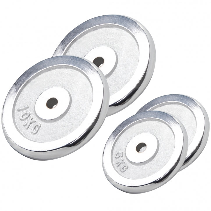 Kroomitud raskuskettad 2 x 5 kg + 2 x 10 kg 30 mm