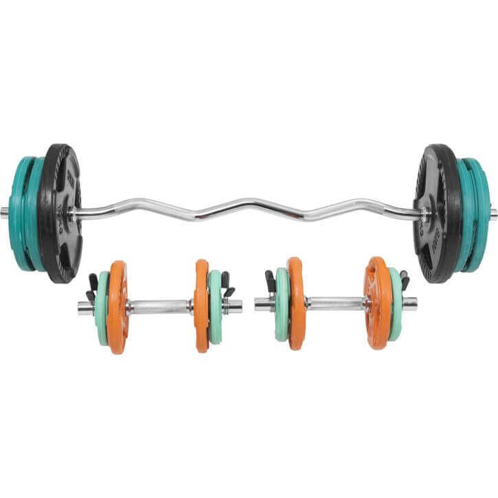 Kangikomplekt 70 kg EZ-kangi ja hantlitega