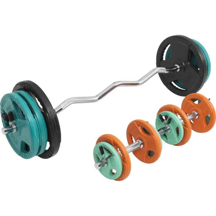 Kangikomplekt 70 kg EZ-kangi ja hantlitega