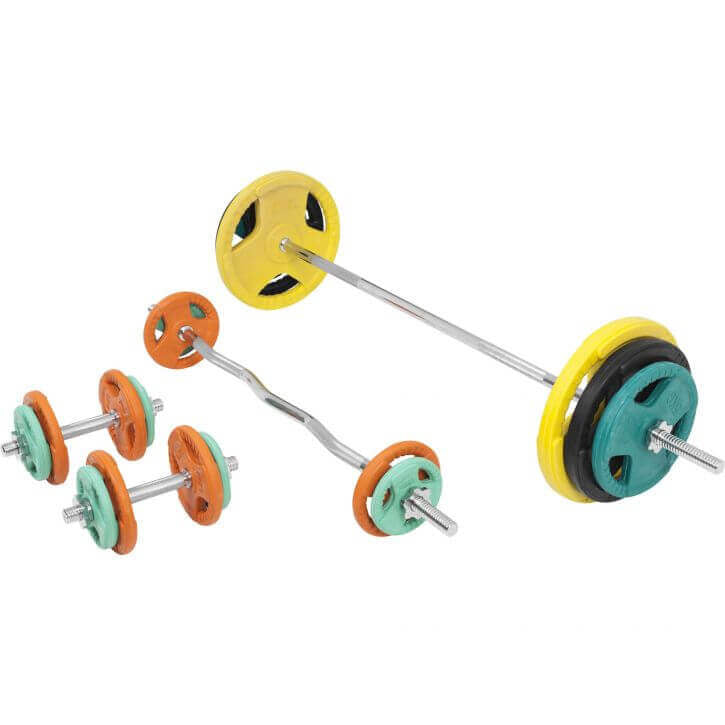 Kangikomplekt 105 kg Tri Grip raskusketastega, 30mm