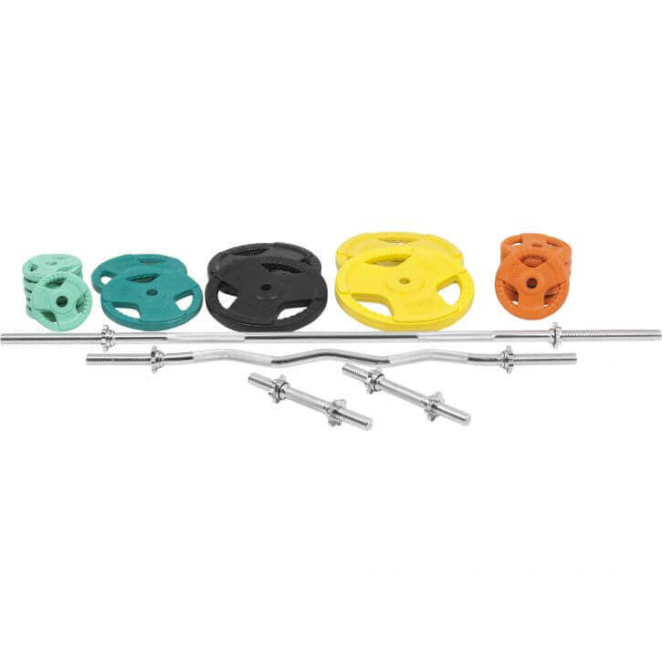 Kangikomplekt 105 kg Tri Grip raskusketastega, 30mm