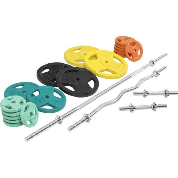 Kangikomplekt 105 kg Tri Grip raskusketastega, 30mm