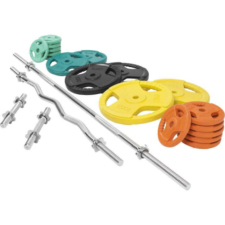 Kangikomplekt 105 kg Tri Grip raskusketastega, 30mm