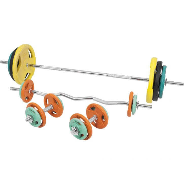 Kangikomplekt 105 kg Tri Grip raskusketastega, 30mm