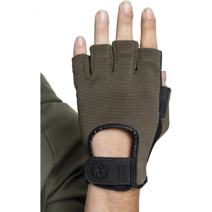Treeningkindad S–XL, kangas/nahk, khaki