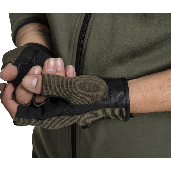 Treeningkindad S–XL, kangas/nahk, khaki
