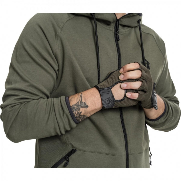 Treeningkindad S–XL, kangas/nahk, khaki