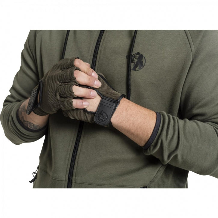 Treeningkindad S–XL, kangas/nahk, khaki