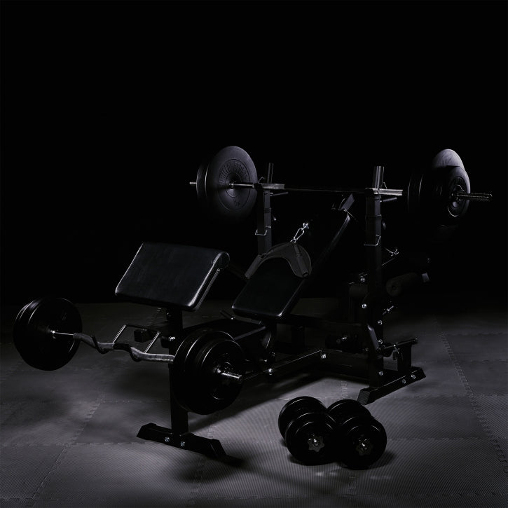 Reguleeritav tõstepink + 100 kg kangikomplekt, Black Edition