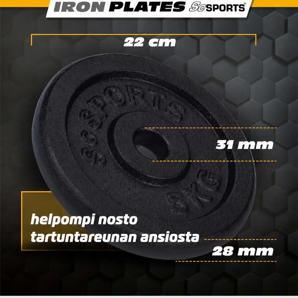 Reguleeritav malmist hantlikomplekt 70 kg, 30/31 mm