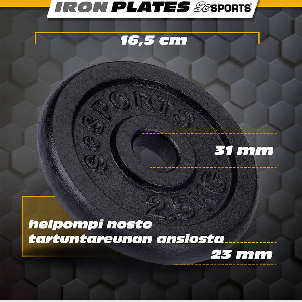 Reguleeritav malmist hantlikomplekt 70 kg, 30/31 mm
