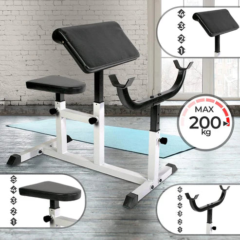 Reguleeritav Scotti biitsepsipink kodujõusaali, kogukoormus 200 kg