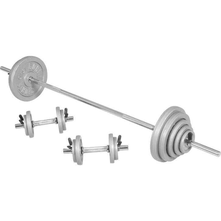 100 Kg raskuste komplekt kangi ja hantlikangidega