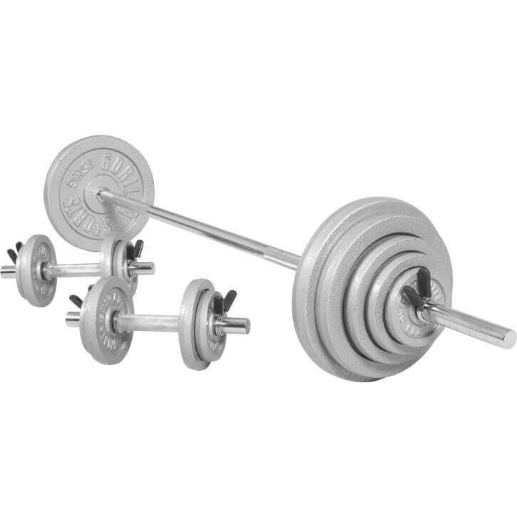 100 Kg raskuste komplekt kangi ja hantlikangidega