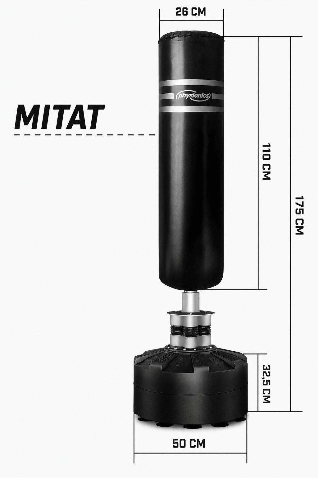 Vapaasti seisova nyrkkeilysäkki 175 cm (ei hintaa)