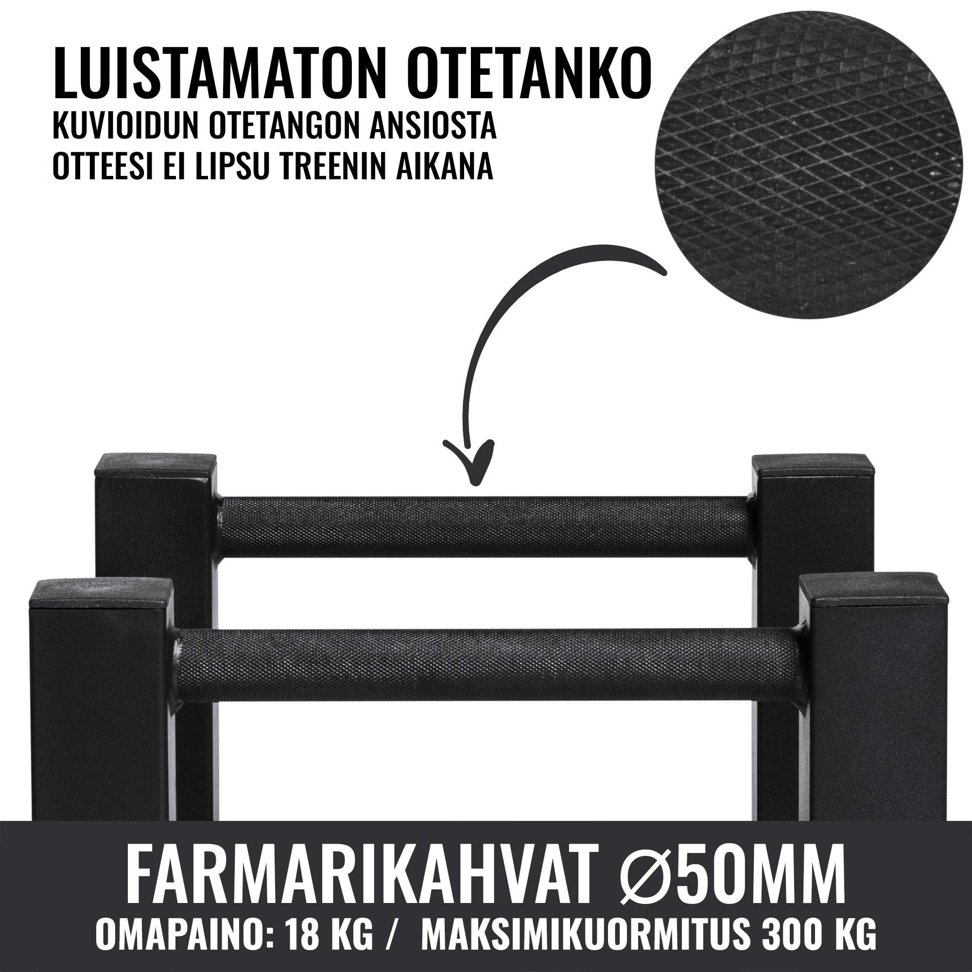 Farmeri kõnni käepidemed 131,5 cm, 50 mm, must