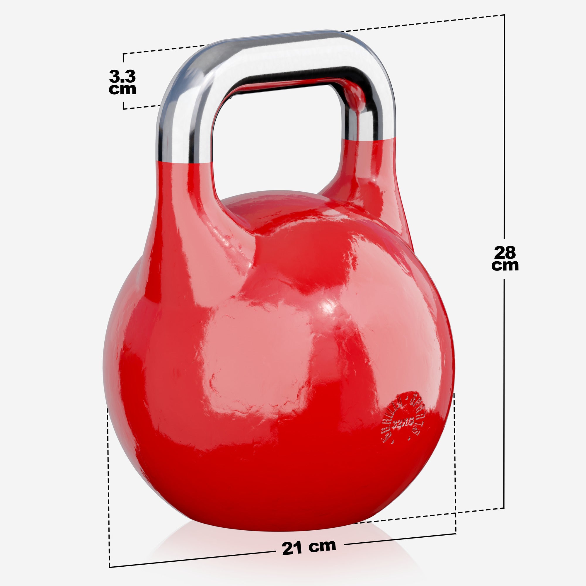 Võistlussangpomm 32 kg, punane, valatud terasest