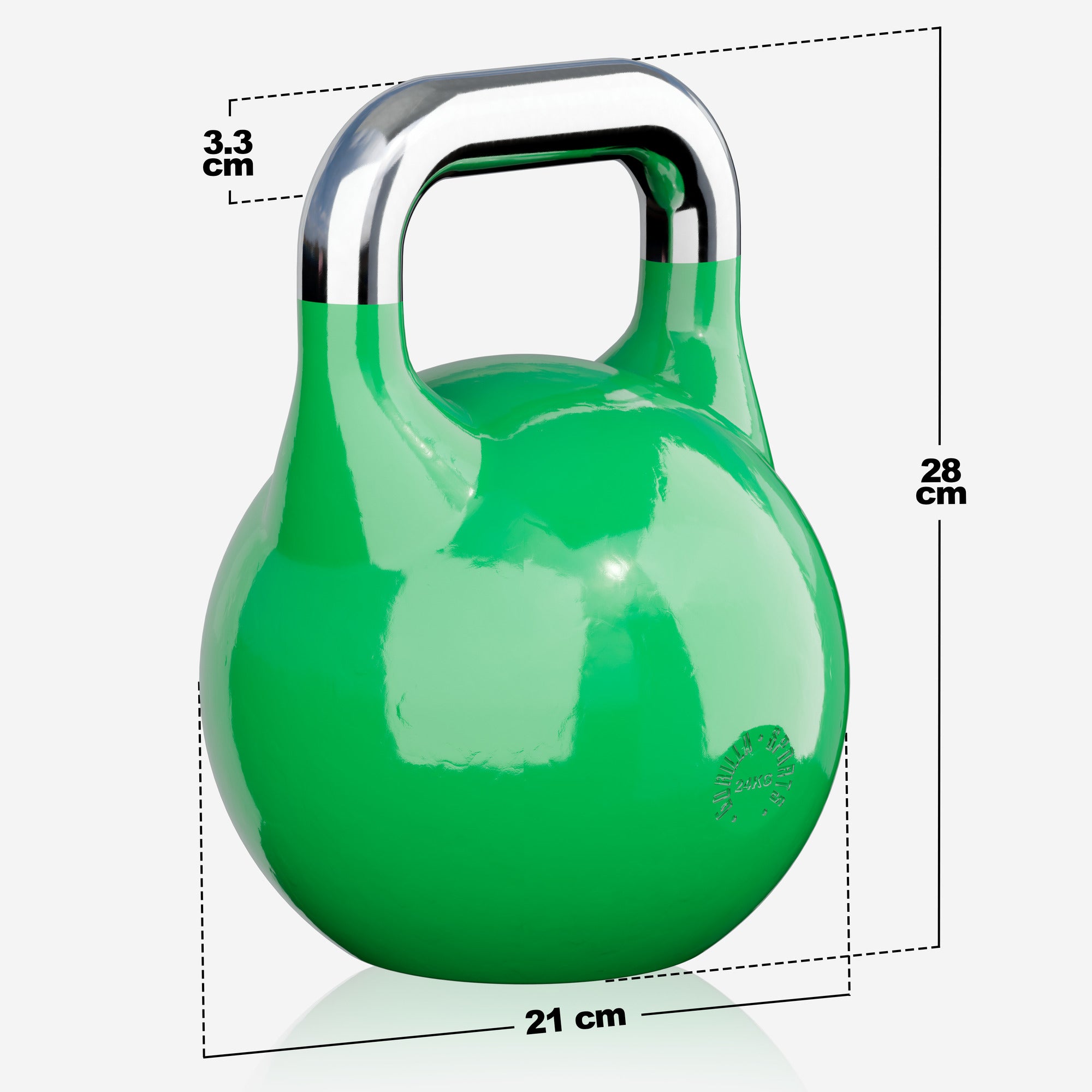 Võistlussangpomm 24 kg, roheline, valatud terasest