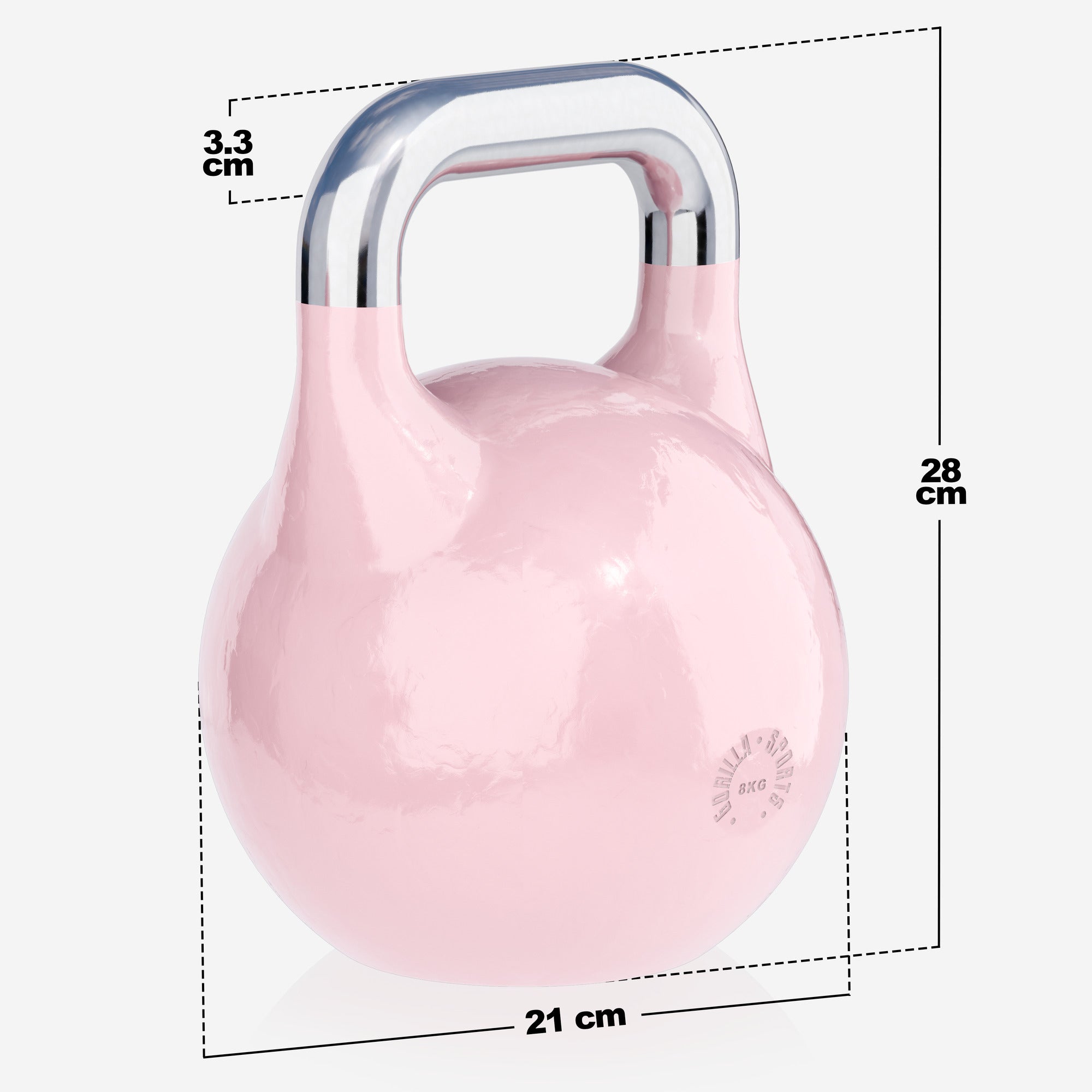 Võistlussangpomm 8 kg, roosa, valatud terasest