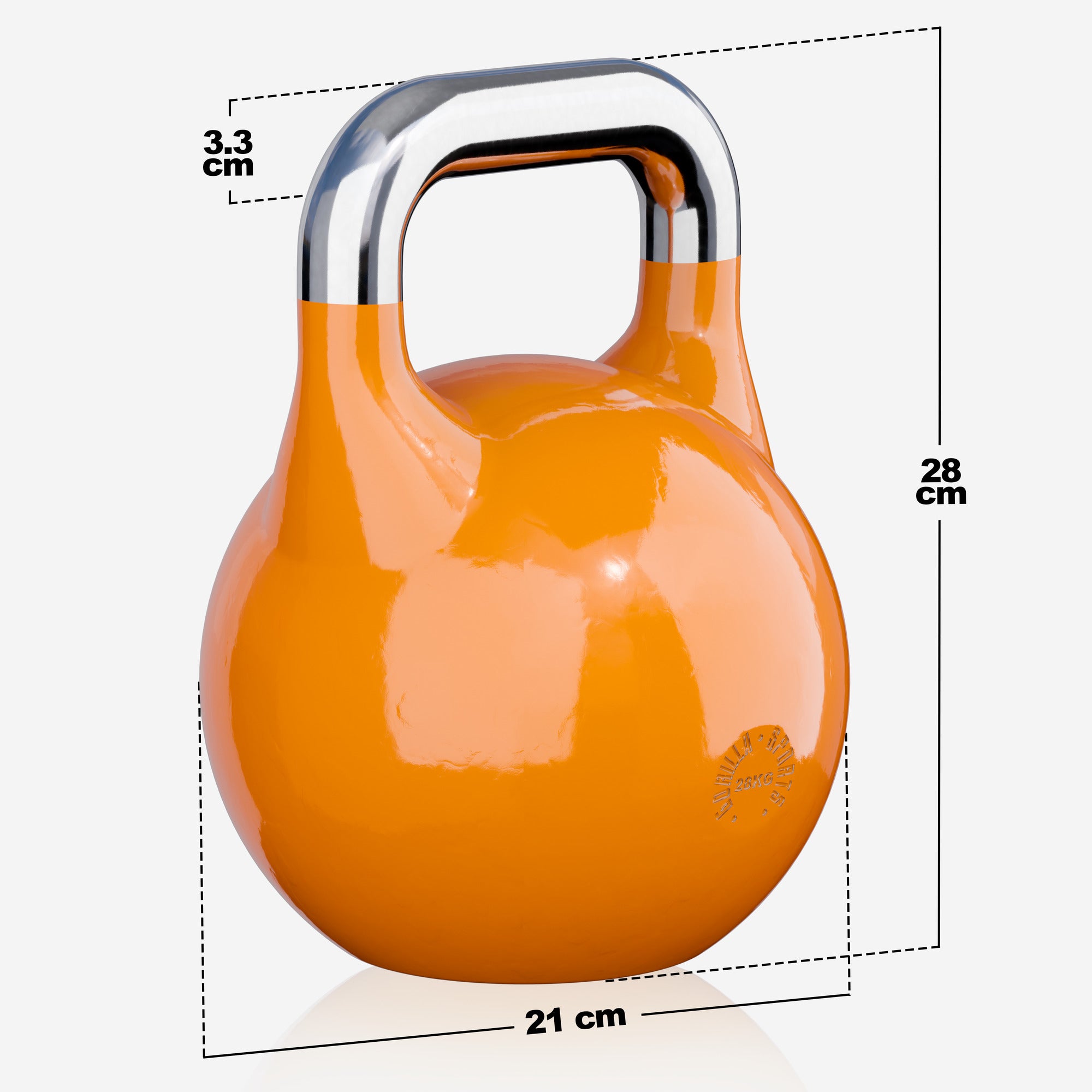 Võistlussangpomm 28 kg, oranž, valatud terasest