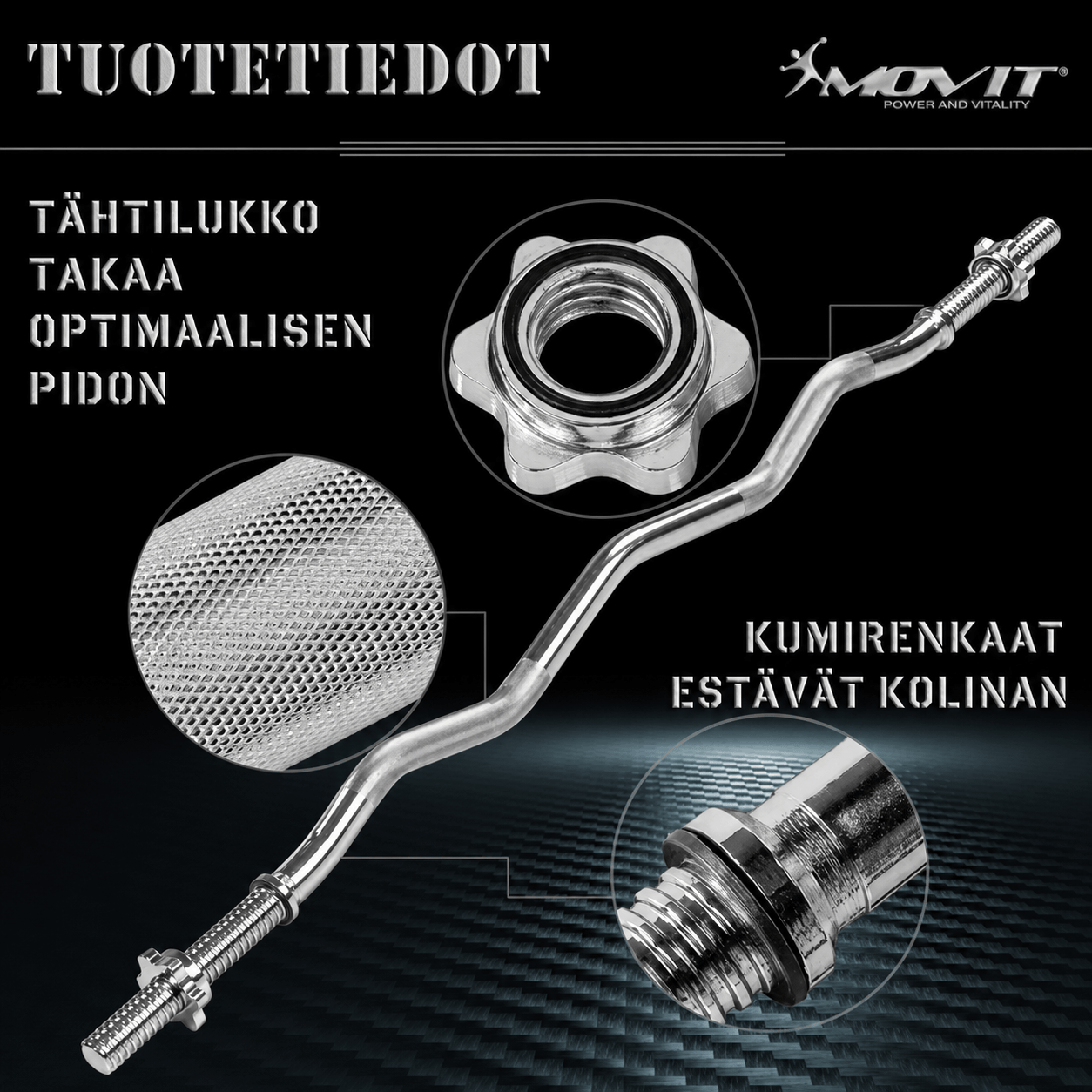 EZ-biitsepsikang / EZ-kang 130 cm lukkudega, 30 mm