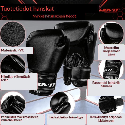 Poksikomplekt 25 kg – poksikott, 12 oz kindad ja käesidemed