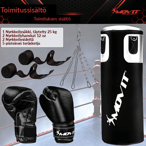 Poksikomplekt 25 kg – poksikott, 12 oz kindad ja käesidemed
