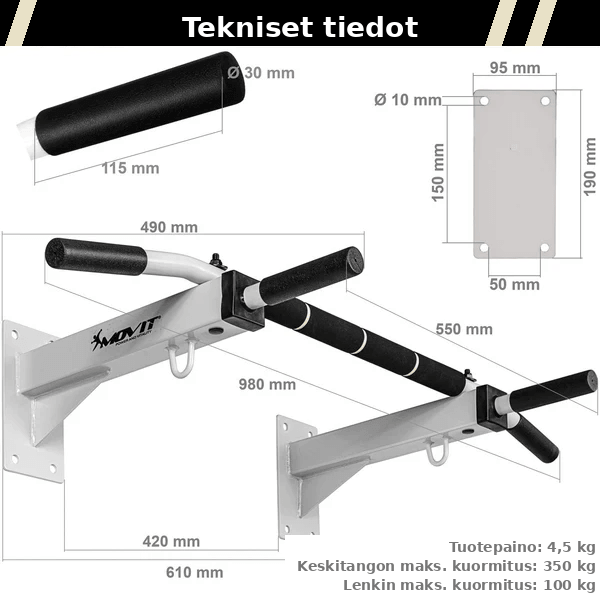 Seinale kinnitatav lõuatõmbekang 350 kg